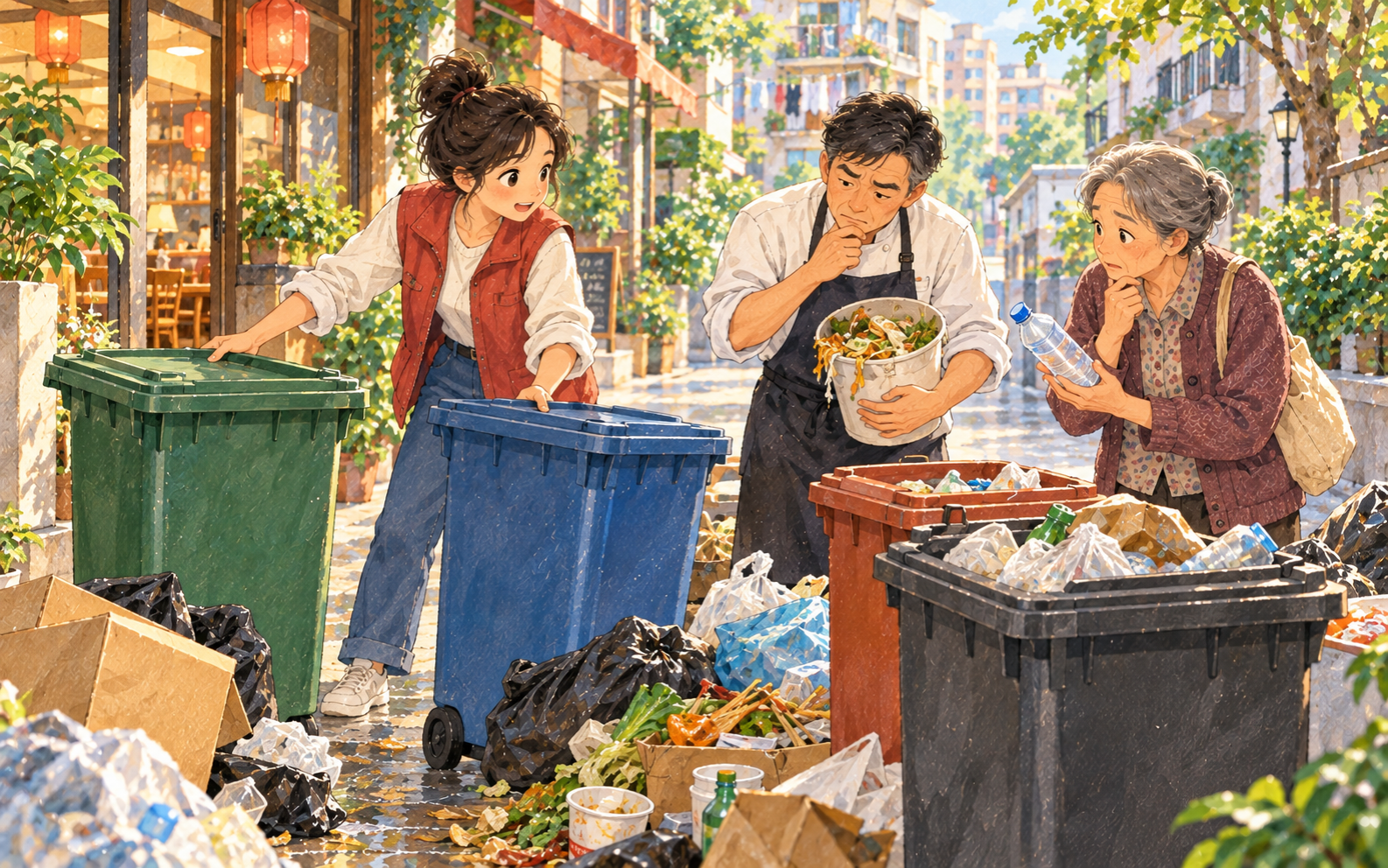 After the garbage is reduced by half