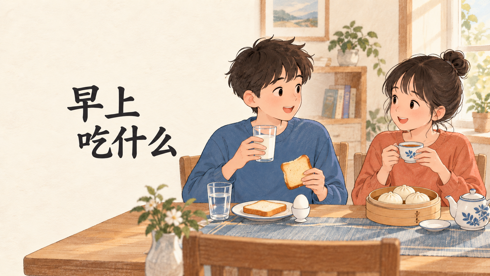 What to eat in the morning: Xiaolin and Xiaoyu