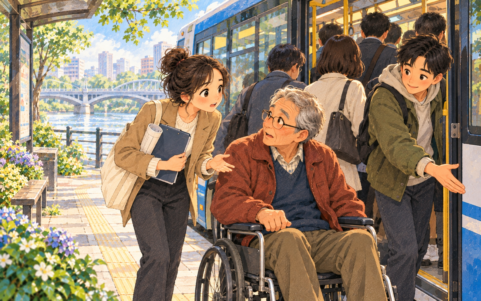 The bus line connecting two neighborhoods