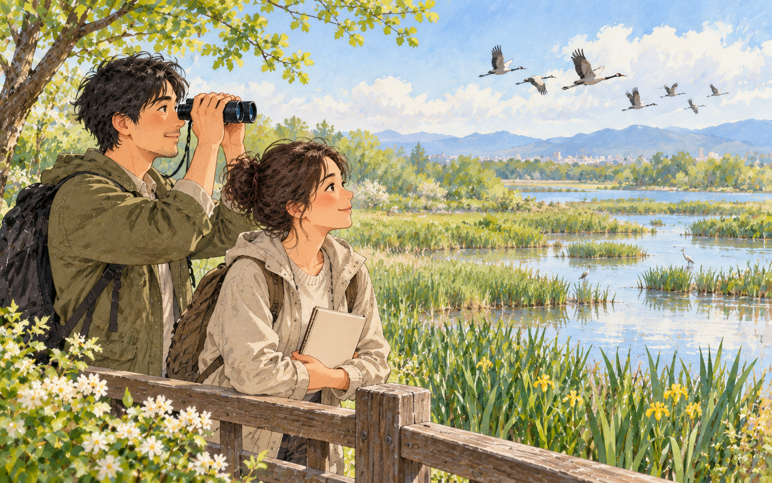 Birds Returning to the Wetland