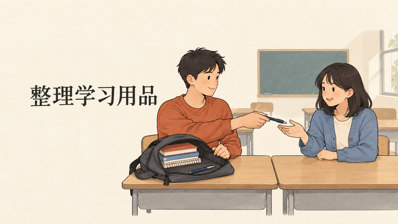 Organizing Study Supplies: Xiao Lin and Xiao Yu